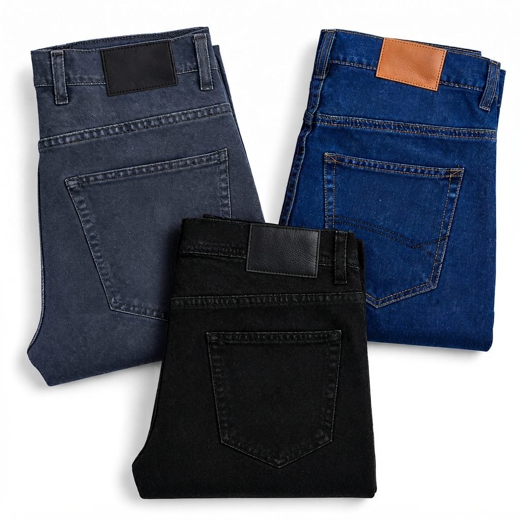 Pack 3 Jeans Premium (Gris + Noir + Bleu)