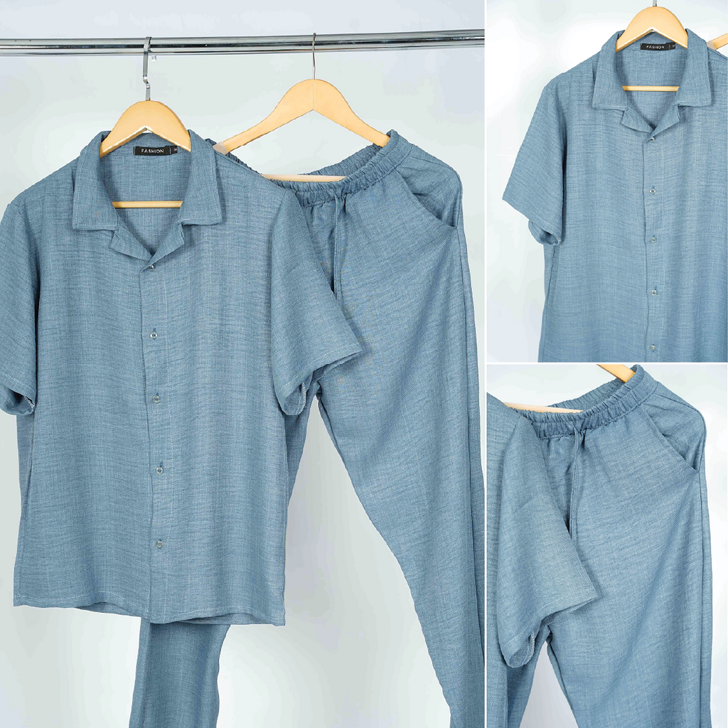 Ensemble Homme Lin Premium – Confort Été (Chemise + Pantalon)